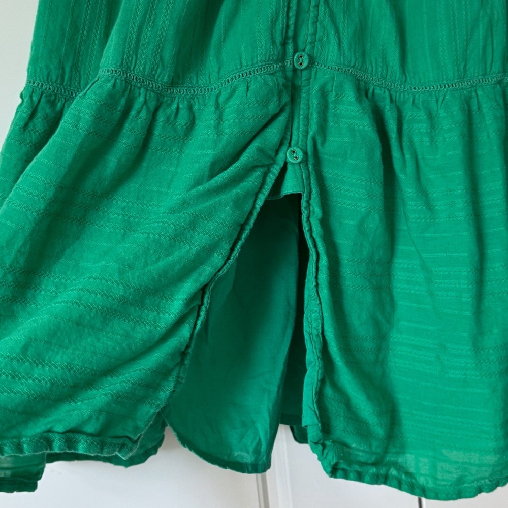Draper James Tiered Midi Dress Womens 2 Kelly Green Lainey Textured Lined - Picture 6 of 16